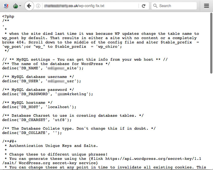 readable wordpress backup config files readable wordpress backup config files