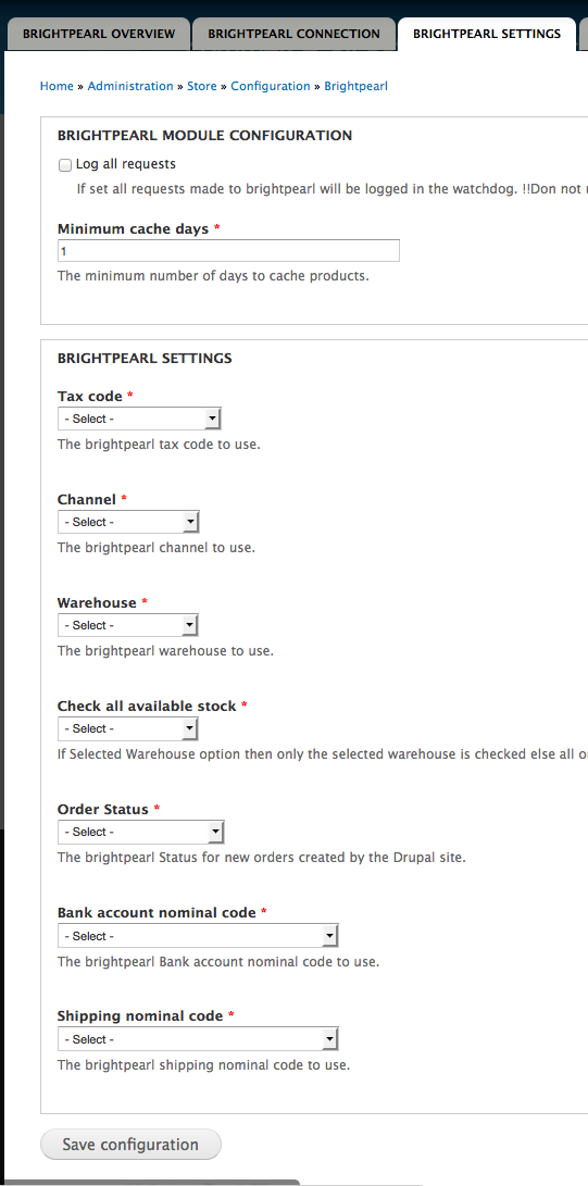 brightpearl settings tab